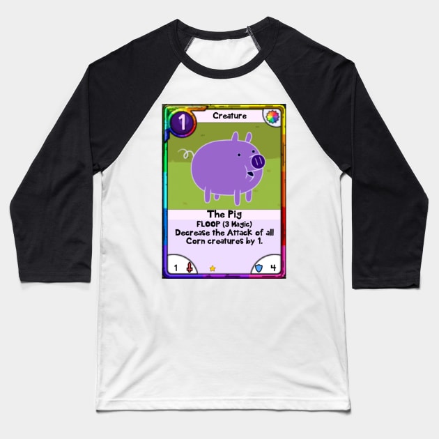 Floop the pig Baseball T-Shirt by DiebelArt